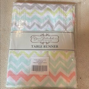 Chevron Table Runner - Pastel Multicolor 14x72 NEW!!